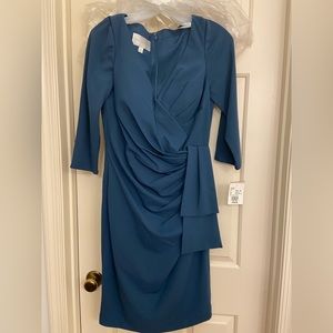 Oleg Cassini peacock blue dress. Sz 10